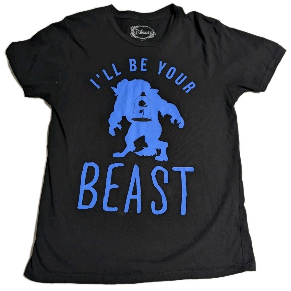 Disney Beauty and the Beast "I'll Be Your Beast" Graphic T Shirt Womens M Black